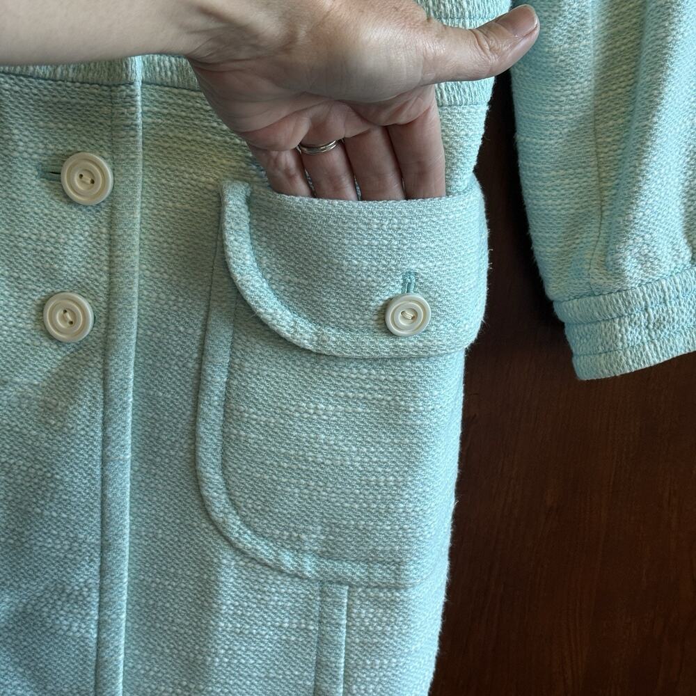 Vtg Banana Republic Women Aqua Green Coat As Seen On Rory Gilmore Size XS Y2K - Picture 5 of 11